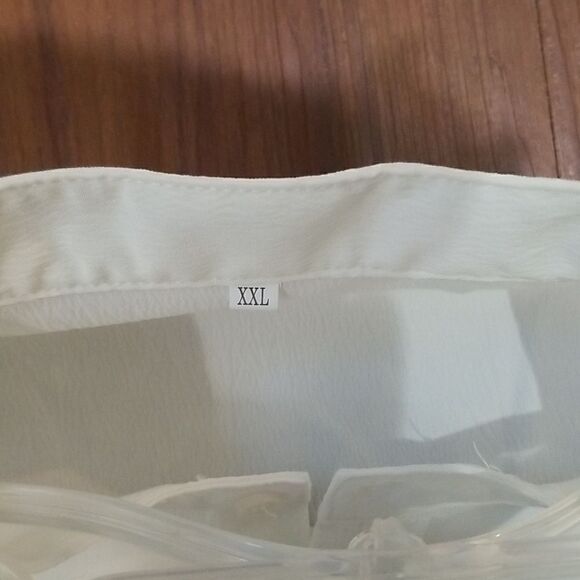 Men's Casual Solid Short Sleeve Button Up Stand Collar Shirt, Men's size 2XL - Picture 6 of 6